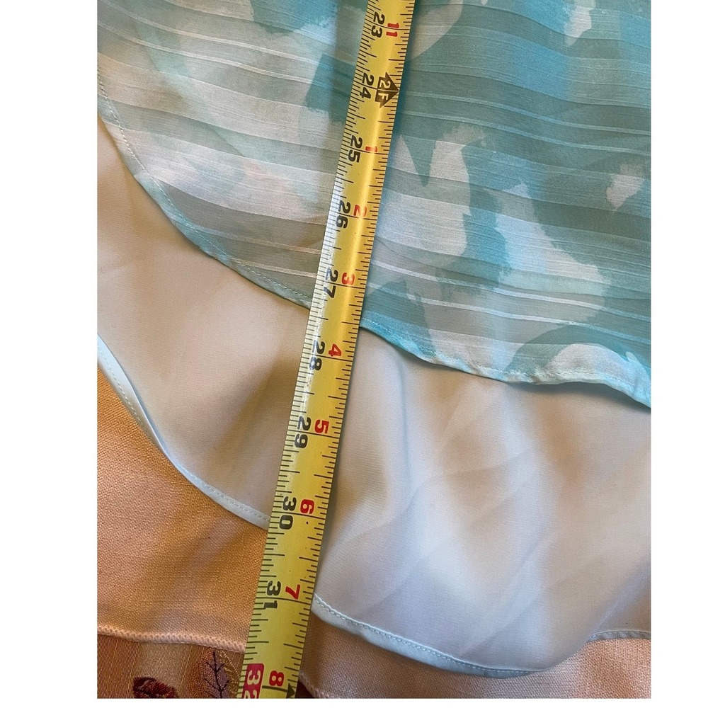 Mossimo Supply Co Cool Mint Floral Striped Blouse W Size S NWT Fairy Boho Tropic - Picture 8 of 9